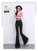 2025 Spring Black Lace High-Waisted Wide Leg Fishtail Pants
