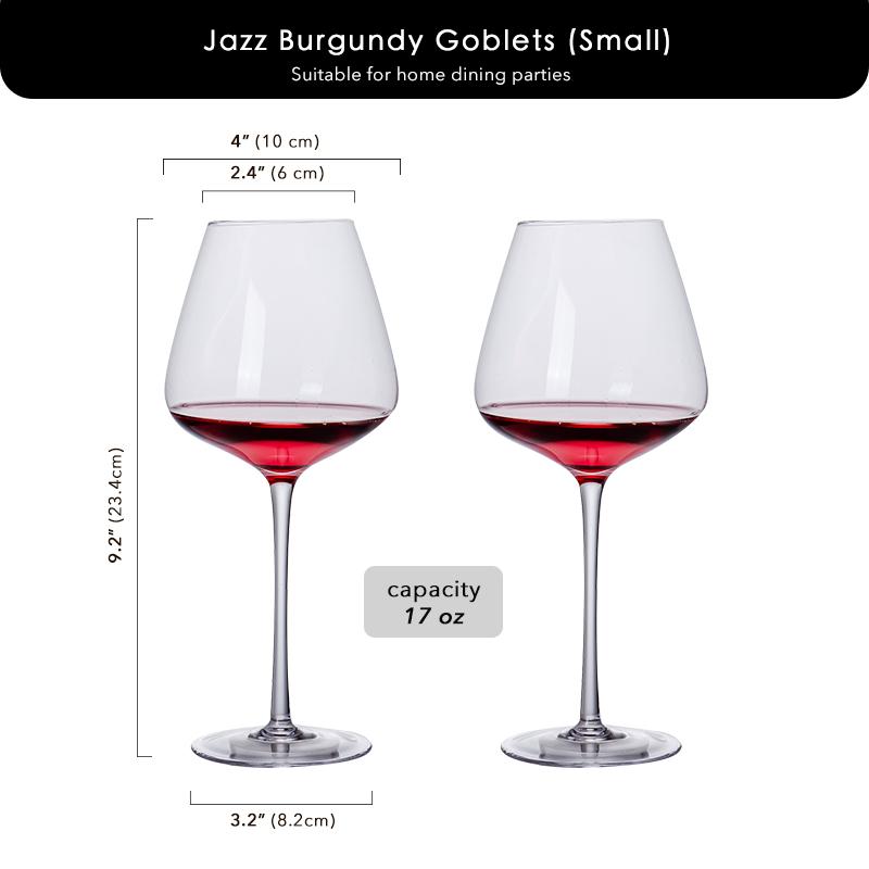 

Hand Blown Red Wine Glasses Set of 2 - Ultra-Thin Burgundy Wine Glasses Lead-Free Crystal -Unique Gift for Wedding, Anniversary