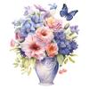 Flowers and Leaves Vase Toilet Stickers Bathroom Home Decoration Wall Stickers