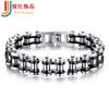 Stainless Steel Chain Bracelet Men Women Cycling Biker Punk Style Titanium Geometric Design