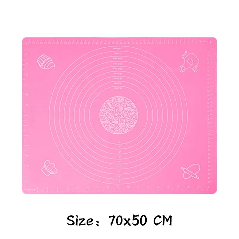 Multicolor Silicone Baking Mat Baking Sheet Pizza Dough Mat Soft Rolling Pastry Board Cutting Fondant Cake Dough Pad Bakeware