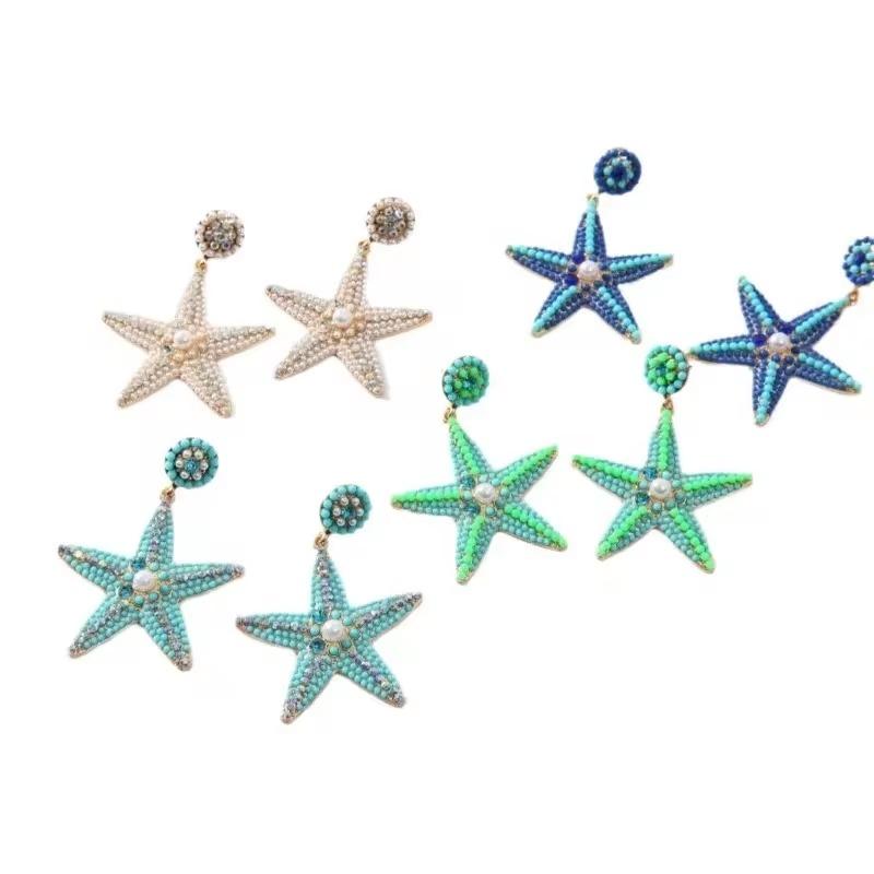 New Fashion Exaggerate Personality Acrylic Retro Star Earrings Cute and Elegant Women's Festival Party Accessories Gifts