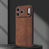 Coque arrière de téléphone en cuir PU de luxe pour iPhone 17 Air 17Pro Max 16E 15 14 13 12 11 SE 8 7 Plus Pare-chocs Coque Pour iPhone 16 Pro Max