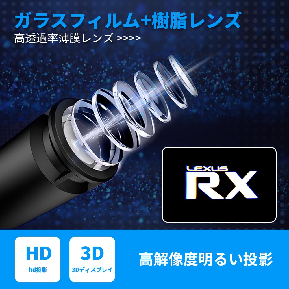 Lexus Laser Logo Türbegrüßung Lexus Türbeleuchtung LED Logo Begrüßungslicht HD Kompatibel mit und GX Licht, Licht, Lampe, Projektion, Lampe, 2-teiliges Set, LS,