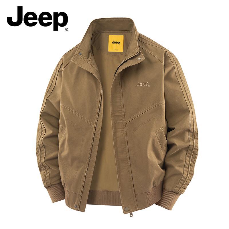 Jeep Men's Vintage Washed Stand-Collar Casual Jacket
