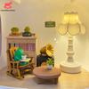 1:12 Dollhouse Miniature Flower Bud Table Lamp Night Light Furniture Home Model Decor Toy Doll House Accessories