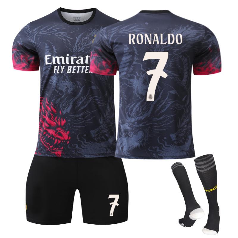 24/25 Real Madrid Anzug mit Drachenmuster Fußballtrikot-Set mit Socken