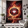 Wall Hanging Tapestry With Custom Name & Text, Eintracht Frankfurt Decorative Tapestry For Bedroom