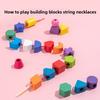 Wooden Theme Fruit Strand Building Blocks Color And Shape Matching Children Toys