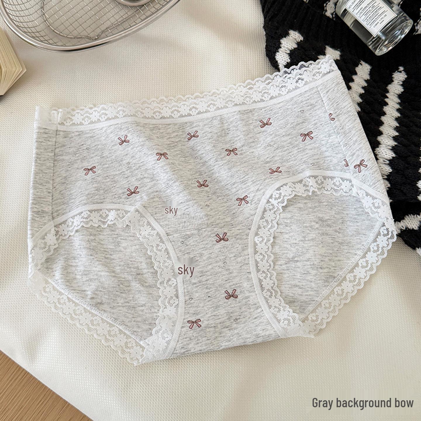 

Pure Cotton Printed Women s Lace Trim Mid-Waist Briefs - Breathable & Comfortable Extra Large 115-130 kg