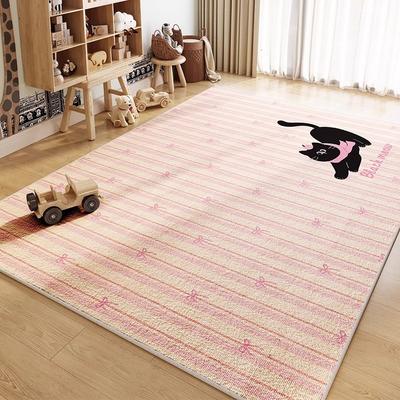 Modern Minimalist Style Carpets for Living Room Cartoon Children's Room Rug Home Lounge Soft Floor Mat Pink Bedroom Decor Carpet