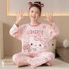 100% Cotton Girls Pajama Set Long Sleeve Princess Sleepwear Kids Winter Soft Comfortable Home Wear