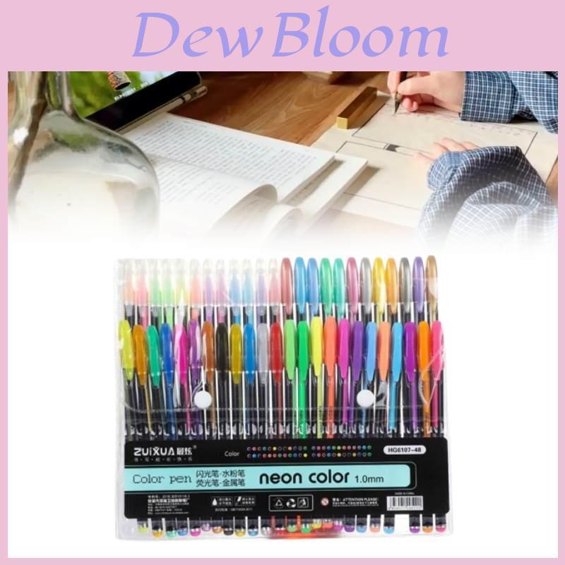 Basic Color Marker Set With 48 Fluorescent Pens For Students Art Projects And Doodle Creation