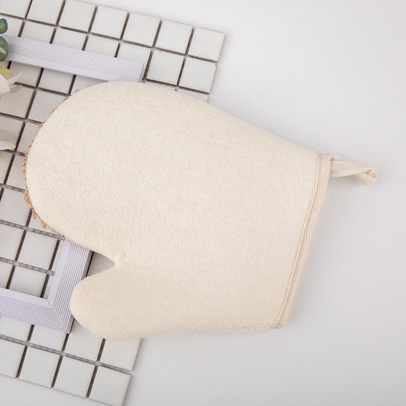 

1 шт. Перчатка-мочалка для душа, перчатки для спа, скраб для тела, отшелушивающая перчатка, перчатки для душа, натуральная джутовая, для глубокой очистки, перчатки для ванны 1 pcs