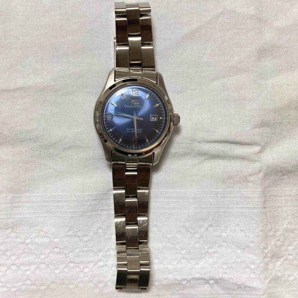 Used [ORIENT STAR] Automatic Winding 21 Jewels Blue Dial Ladies