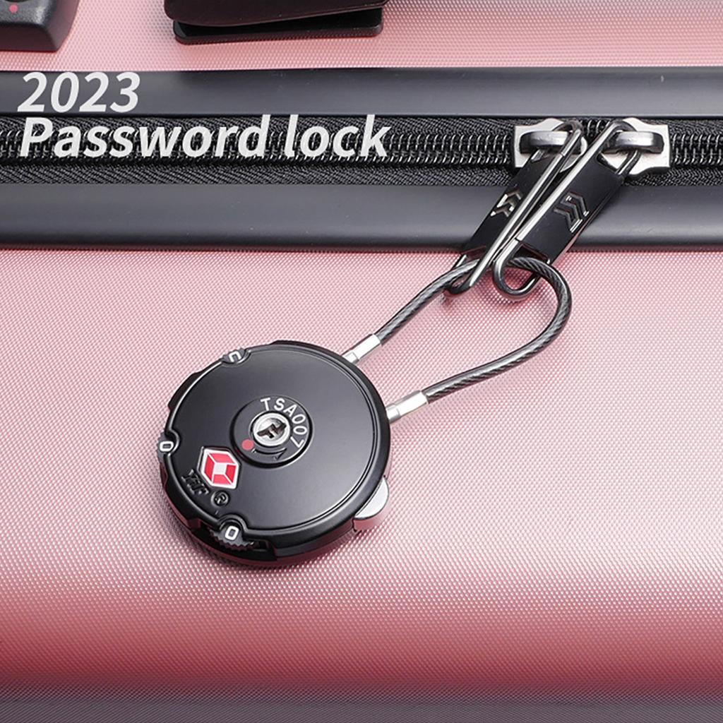 Combination Cable Lock for Backpack Bicycle MTB Anti-theft Lock 3-Digit Helmet Lock Multifunctional Travel Luggage Lock