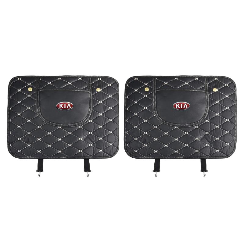 1/2Pcs Leather Car Anti-Kick Mats Auto Seat Back Protector Cover For KIA Cerato Sportage R K2 K3 K5 K6 K7 K8 RIO 3 4 sorento picanto