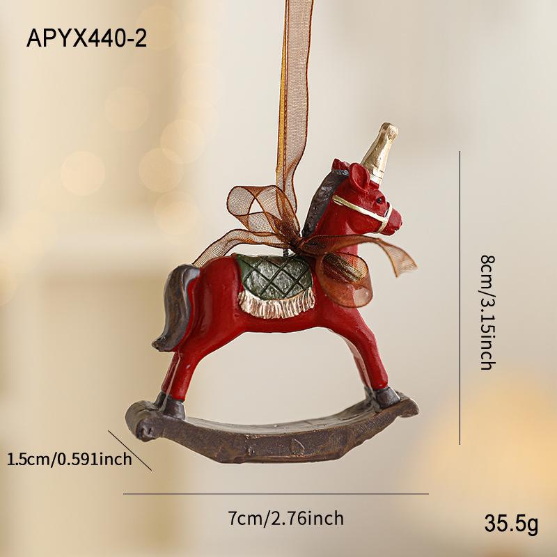 Colorful Retro 3D Resin Bell Pendant for Christmas Tree Decoration