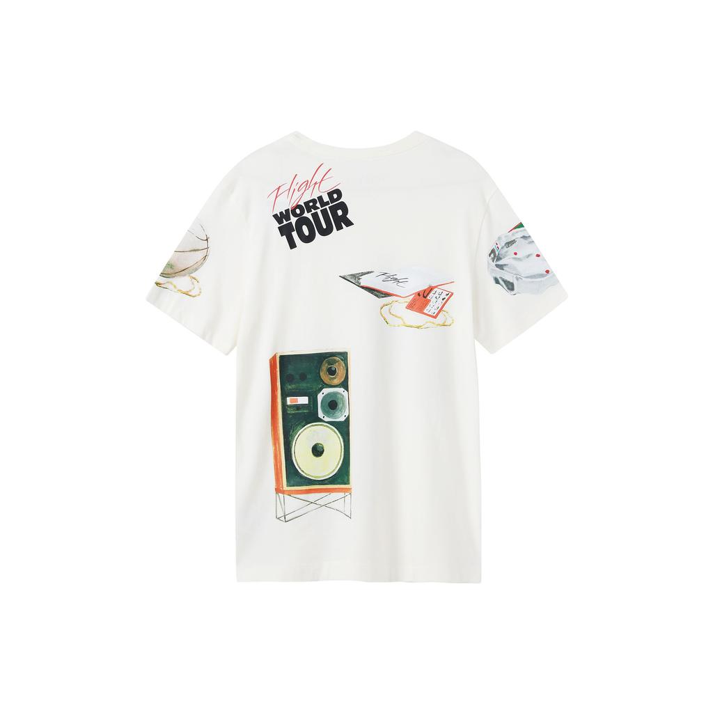 Jordan Pattern Print Crew Neck Short Sleeve T-Shirt Men Tops White DQ7379-133