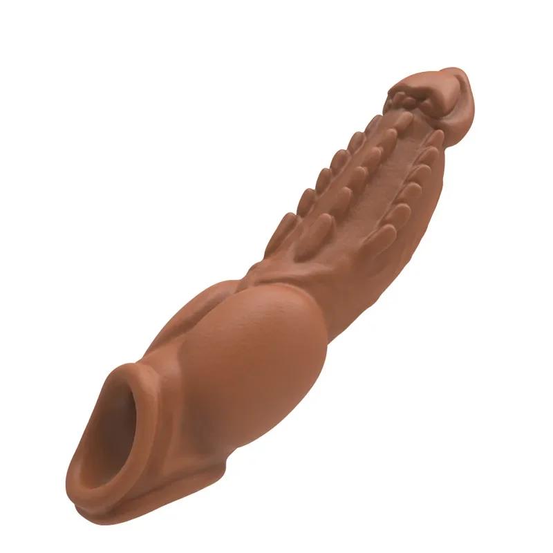 Penis Sleeve Sex Tool for Men Couple Penis Extender Cover Reusable Special Condom Cock Erotic Products for Adult Men