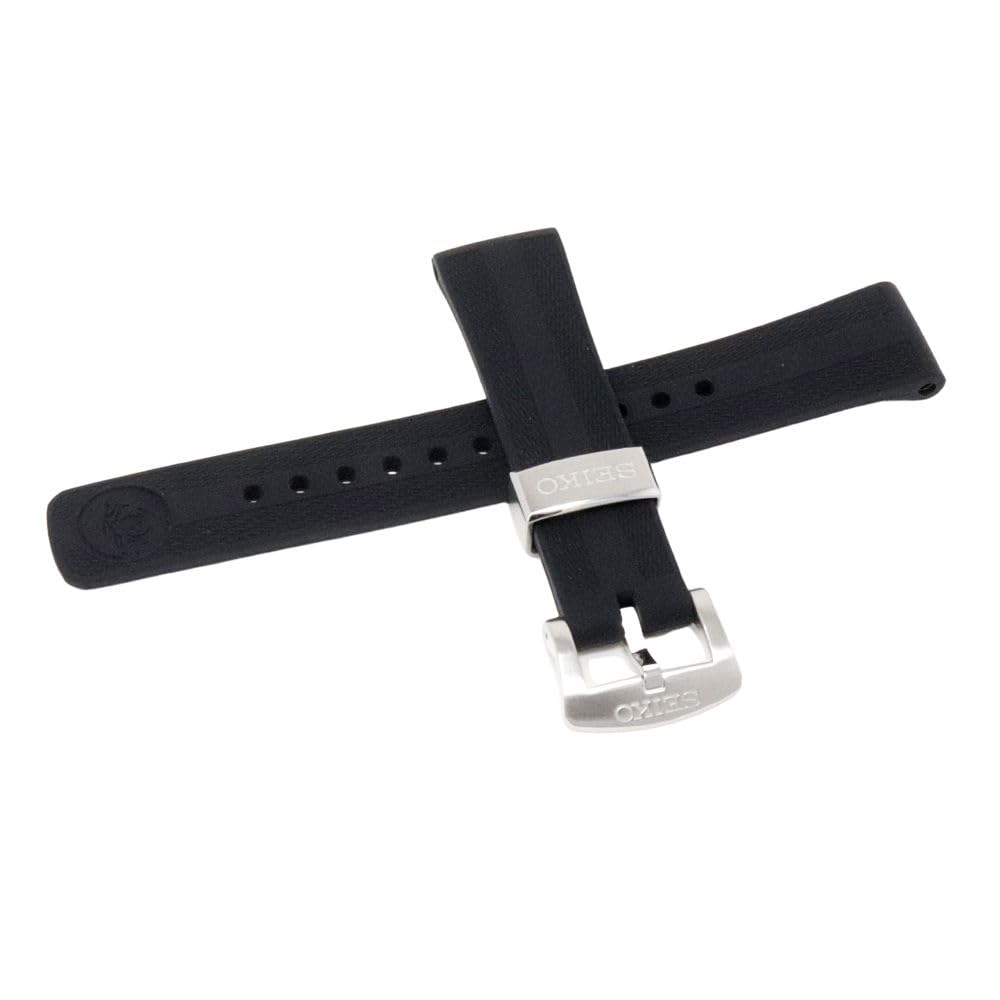 SEIKO Genuine Watch Strap R03E011J0 PROSPEX 20mm Silicone Rubber Black for Watches SBDC101 SBDC105 SBDC109 SBDC111 SBDC143 Replacement Strap with