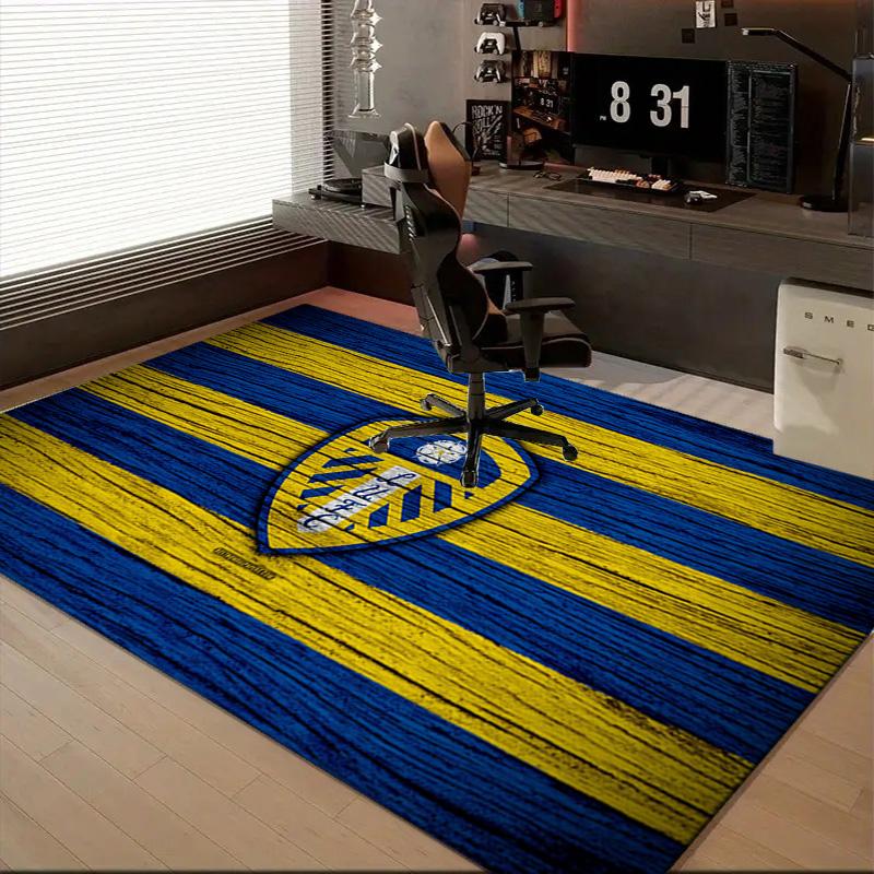 1PC Leeds United Crest Design Rug Game Carpet, Floor Mat for Bedroom Living Room Entryway Rug, Home Decor Idea Gift for Christmas birthday