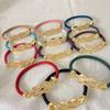 2026 Thick-plated 18K Gold, Half-diamond with Diamond 8-character Horseshoe Buckle Bracelet, Natal Year Red Rope, Hand Rope, Advanced Sense