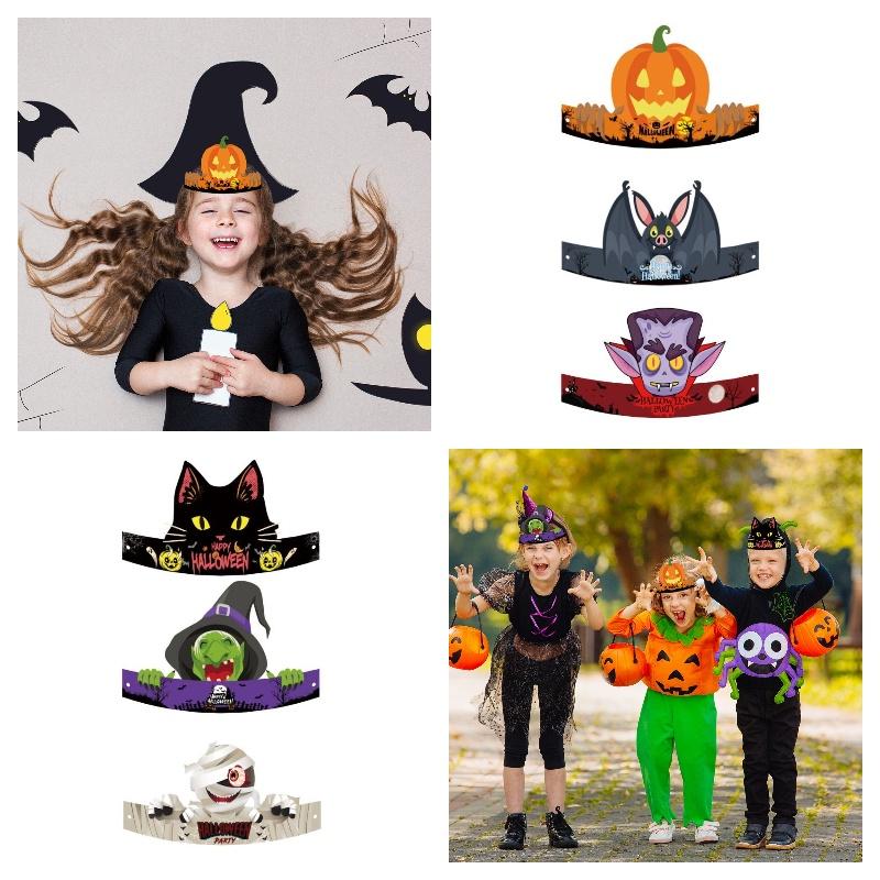 New Halloween Paper Hats For Children's Parties Wholesale Decorations