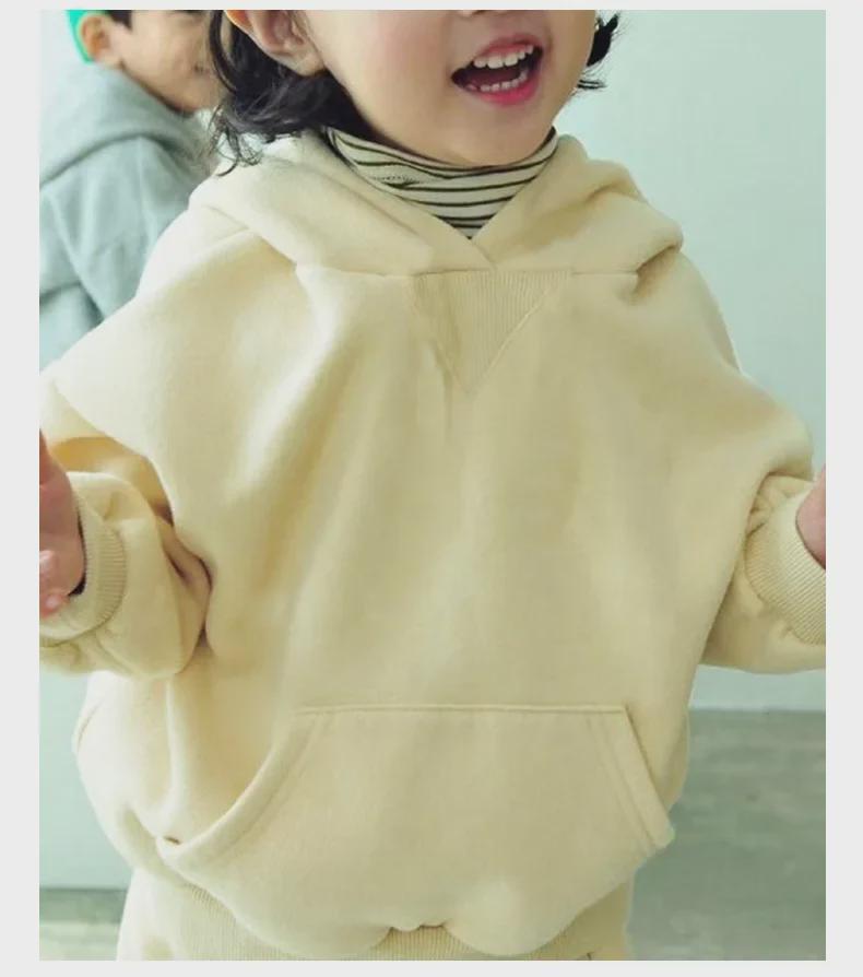 Kids' Winter Casual Korean-Style Fleece Sweater Sports Suit for Boys & Girls