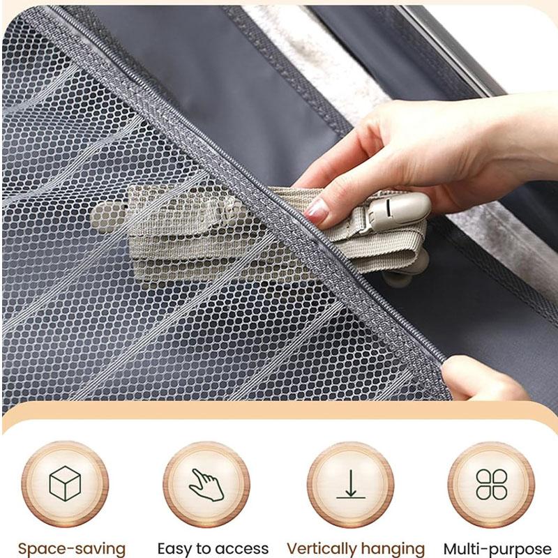 Closet Hat Rack Hanging Hat Organizer with 8 Rotatable Clamp Clips Wardrobe Foldable Hanging Organizer Display for Baseball Caps