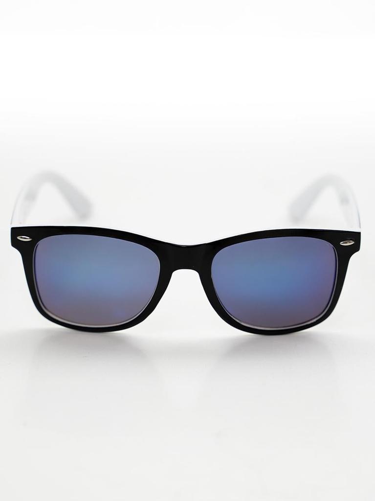 Jigga Wear Wayfarer Sunglasses Black / White / Blue With UV 400 Filter Name Contrast Uni