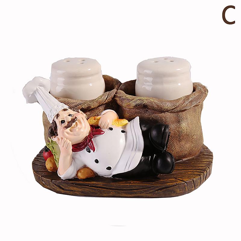 Cuisine Chef Cuisinier Poivre Condiment Bouteille Modèle Statue Figurine Miniature Cadeaux Artisanat Résine Décoration Maison Accessoires
