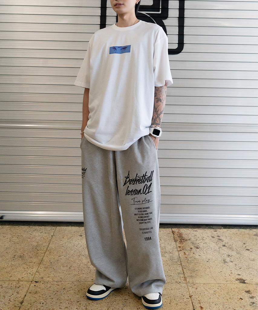 CREAM SODA LAB The Eyes Box Logo Short Sleeve T-Shirt White Blue
