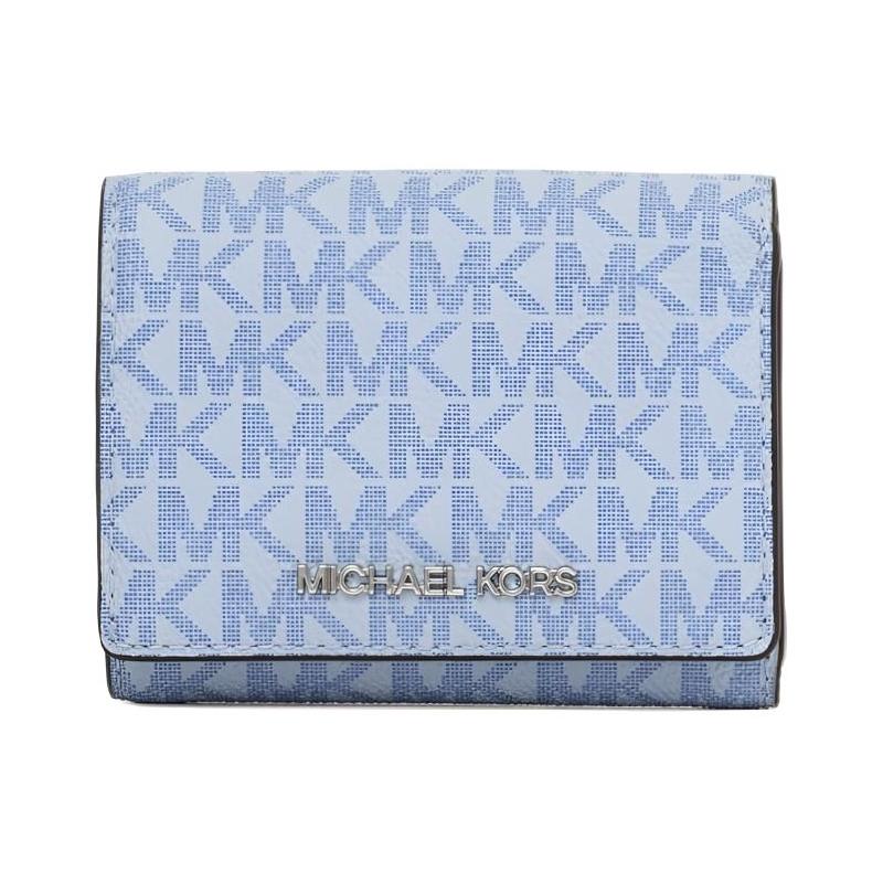 MICHAEL KORS Jet Set Travel Logo Faux Leather Wallet Medium Women s Blue синий
