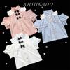 Short Detachable and Lolita Neat and Girly [XHSUKADO] Women's Open-Shoulder Blouse, Cute, Stand-Up Collar, Sleeves, Ribbon, Ruffles, Lace.