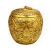 Copper Alloy Tea Tin Canister with Lid Decorative Storage Container Embossed