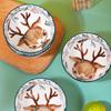 Linpan Colorful Cartoon Deer Ceramic Bowl Set