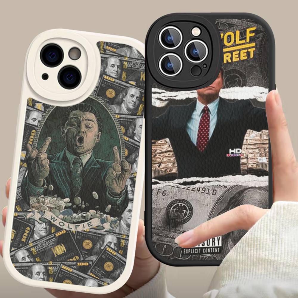 Classic Movie W-Wolf Of W-Wall S-Street Leather Phone Case For IPhone 16 15 14 17 Pro Max 11 12 Mini Plus Soft Shell
