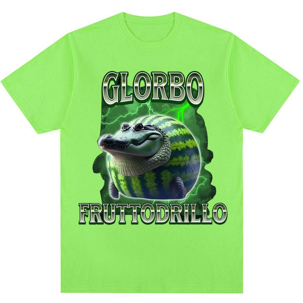 Vtipné Glorbo Fruttodrillo Meme Tričko Italská Módní Humorová Trička pro Muže Ženy Volná Bavlněná Ležérní Trička Streetwear