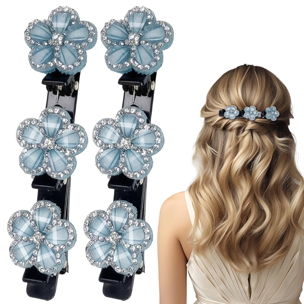 2PCS Women s Crystal Braided Hair Clip Rhinestone Braided Hair Clip Create Braided Hair Bands Shimmering Rhinestone Hair Clip