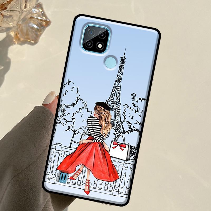 Fashion Girl For Realme C67 C75 C61 C55 C53 C51 C21Y C25S GT 6 6T 5 GT7 Pro 10 11 12 13 14 Pro Plus Case