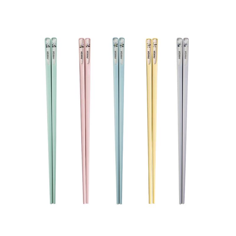 Shibhua Panda 5-Pair Multi-Color Alloy Chopsticks