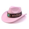 New Western Cowboy Hat Fashion Ethnic Style Cowboy Hat Solid Color Peach Heart Top Suede Hat