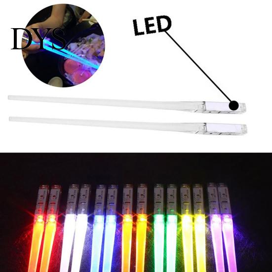 Finger Chopsticks 1 Pair Food Reusable Grade Smooth Surface Eye-catching LED Diner Illuminated Wear-resistant Lightweight BPA Free Luminous