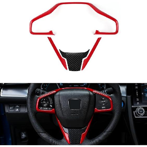 Thenice For 10Th Gen Civic ABS Carbon Fiber Grain Interior Decaration Sticker Compatible With Honda Civic    2018 2017 2016