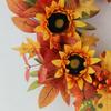 Sunflower Wreath with Autumn Leaves and Berries Artificial Wreath for Front Door Outdoor Home Decor