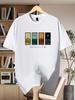 Abstract Minimalist Landscape Print Tshirt Unisex Retro Nature Inspired Graphic Print Casual Short Sleeve Cotton Art Tee Tops
