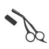 2 in 1 Eyebrow Scissors with Comb Ergonomic Handle Stainless Steel Brows Trimmer for Men Women
