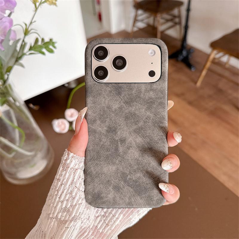 Luxury Fashion Simple Matte Retro TPU Leather Phone Case For Apple iPhone 17 Air 16 15 14 Plus 13 12 Pro Max 11 Shockproof Cover