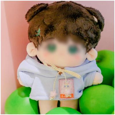 YUYAKESHI Puppe Baumwollpuppe Kleidung, Puppenkleidung, Plüschtierkleidung, Kapuzenparka, Niedlicher Mantel mit Ohren, Keine Attribute (Blau, 15cm)